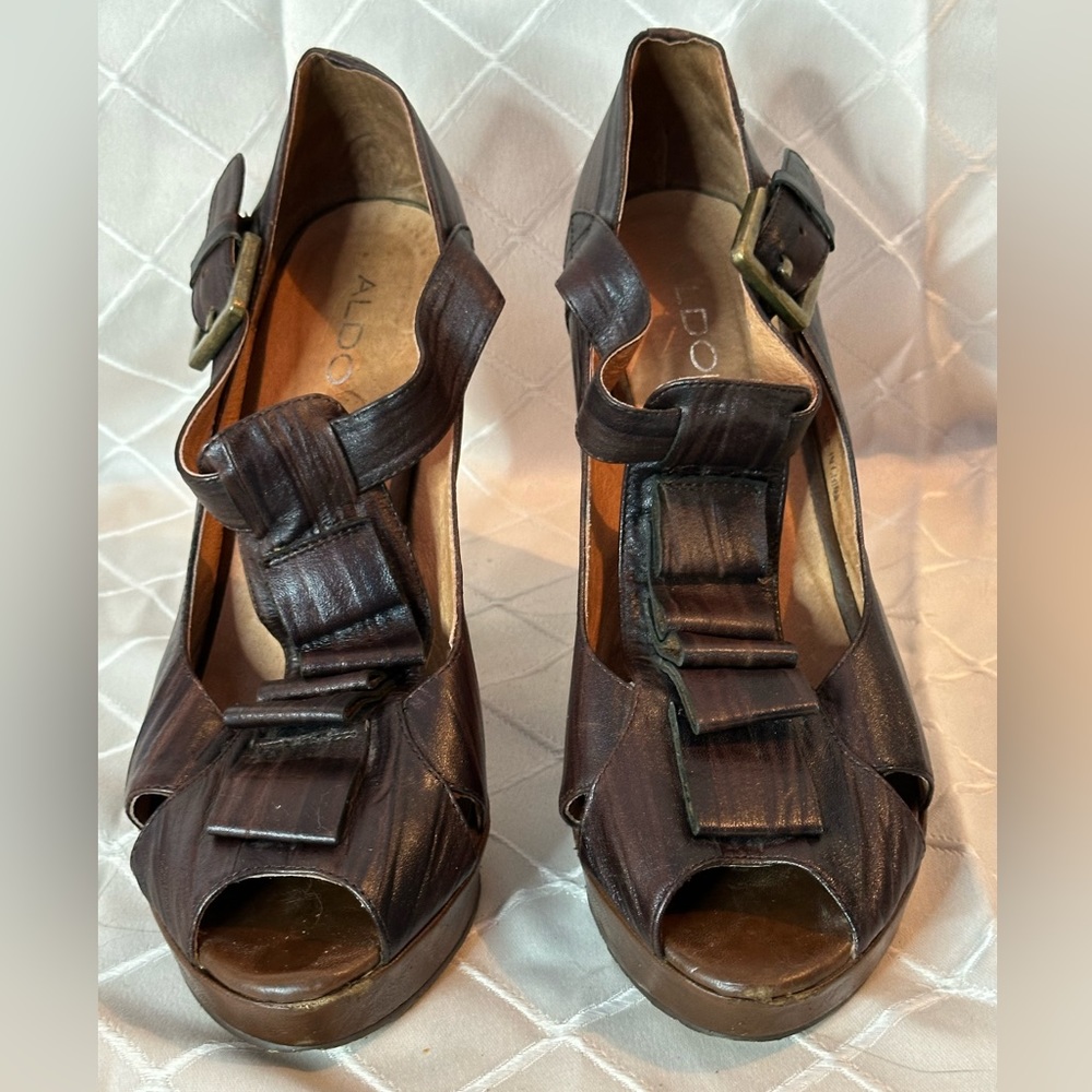 Aldo Brown Platform Sandals, size 39